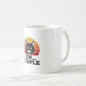 Lustiges Schwarzes Katze Ew Leute Retro Sonnenunte Kaffeetasse (VorderseiteRechts)