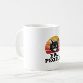 Lustiges Schwarzes Katze Ew Leute Retro Sonnenunte Kaffeetasse (Vorderseite Links)
