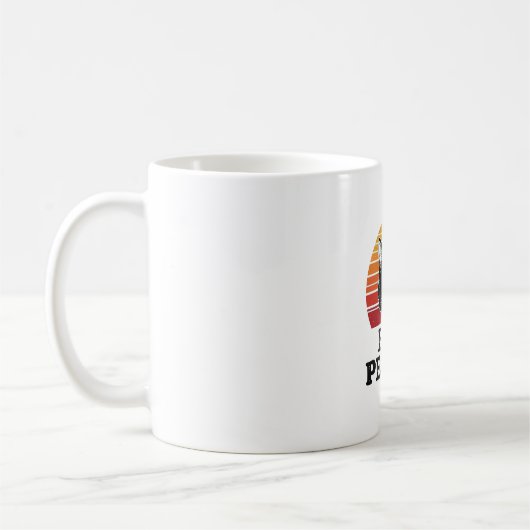 Lustiges Schwarzes Katze Ew Leute Retro Sonnenunte Kaffeetasse (Links)