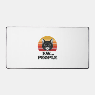 Lustiges Schwarzes Katze Ew Leute Retro Sonnenunte Schreibtischunterlage