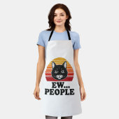 Lustiges Schwarzes Katze Ew Leute Retro Sonnenunte Schürze (Getragen)