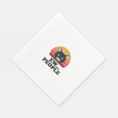 Lustiges Schwarzes Katze Ew Leute Retro Sonnenunte Serviette (Ecke)