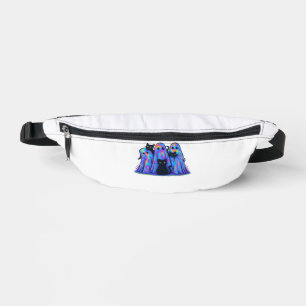 Lustiges schwarzes Katze und Geist Halloween Essen Bauchtasche