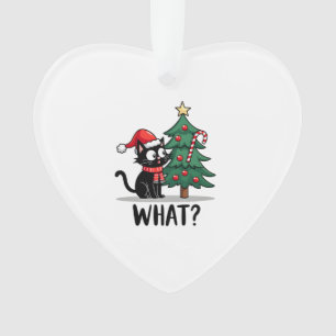 Lustiges schwarzes Katzen-Geschenk schiebt Weihnac Ornament
