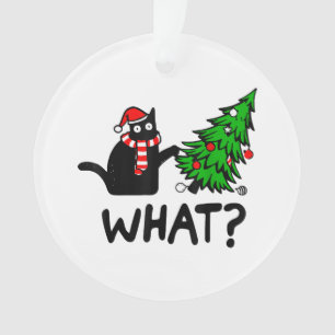 Lustiges schwarzes Katzen-Geschenk schiebt Weihnac Ornament