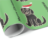 Lustiges schwarzes Labradoodle in der Geschenkpapier (Rolleneckpunkt)