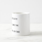 Lustiges schwarzes Textdesign Kaffeetasse (Mittel)