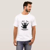 Lustiges Schwarzkatze Pew Pew Design T-Shirt (Vorne ganz)