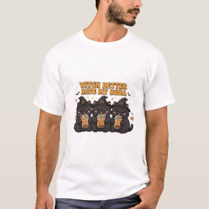 Lustiges Schwarzkatzen Grafik T-Shirt - Süße Carto