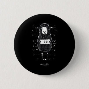 Lustiges Schwarzschaf-Mugshot Verloren Aber Gefund Button