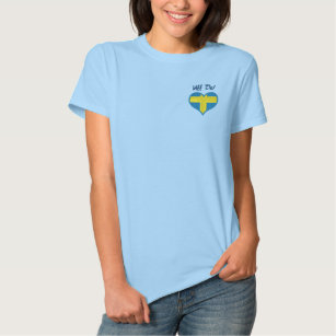 Lustiges Schwede Uff DA mit Herz-Flagge von Besticktes T-Shirt