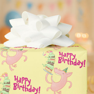 Lustiges Schwein Alles Gute zum Geburtstag! Riesig Geschenkpapier