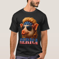 Lustiges Schwein amerikanische Flagge Farmer Unabh