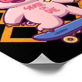 Lustiges Schwein auf Skateboard-Design Poster (Ecke)