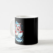 Lustiges Schwein fährt Ski-Design Winterferien  Kaffeetasse (Vorderseite Links)