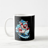 Lustiges Schwein fährt Ski-Design Winterferien  Kaffeetasse (Links)