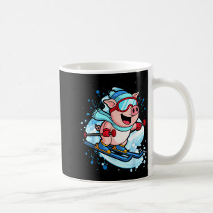 Lustiges Schwein fährt Ski-Design Winterferien Kaffeetasse