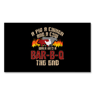 Lustiges Schwein Huhn Kuh Bar B Q Bbq Koch Kekse K Magnetische Visitenkarte