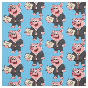 Lustiges Schwein im Geschäftsanzug Cartoon  Stoff