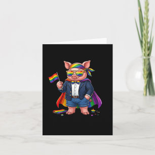 Lustiges Schwein Lgbt Regenbogen Lesbisch Schwul P Karte