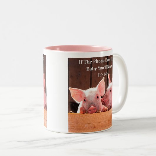 Lustiges Schwein Memes mit lustigen Zweifarbige Tasse (VorderseiteRechts)