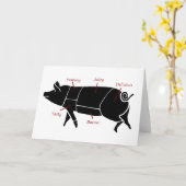 Lustiges Schwein-Metzger-Nomogramm Karte (Gelbe Blume)