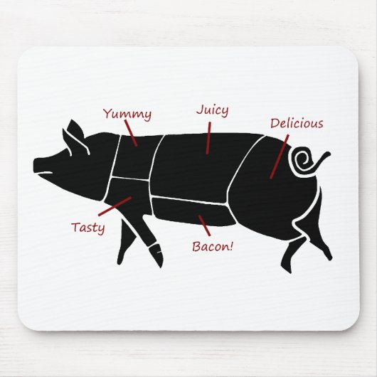 Lustiges Schwein-Metzger-Nomogramm Mousepad (Vorne)