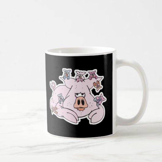 lustiges Schwein mit Babypigmenten Kaffeetasse (Rechts)