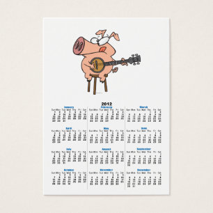 lustiges Schwein mit Banjo-Zeichentrickfigur