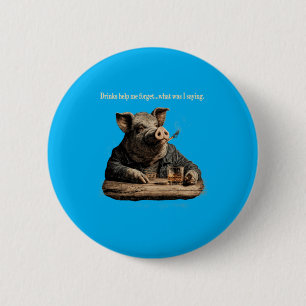 Lustiges Schwein Tier Vatertag Männer Frauen Button
