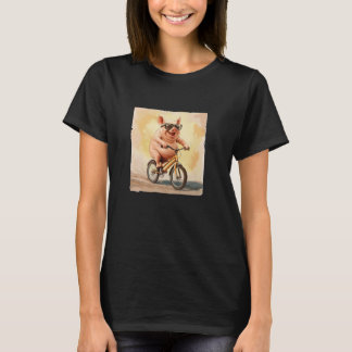 Lustiges Schwein trägt ein Fahrradkostüm für Schwe T-Shirt
