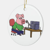 Lustiges Schwein unter Verwendung des Amateurfunks Keramik Ornament (Links)