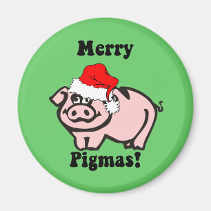 Lustiges Schwein Weihnachten Magnet