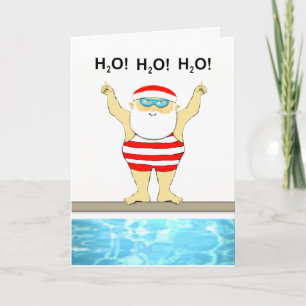 lustiges Schwimmen Feiertagskarte
