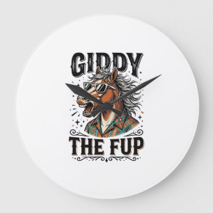 Lustiges Schwindel erregendes Fup-Pferd Vintage-St Große Wanduhr