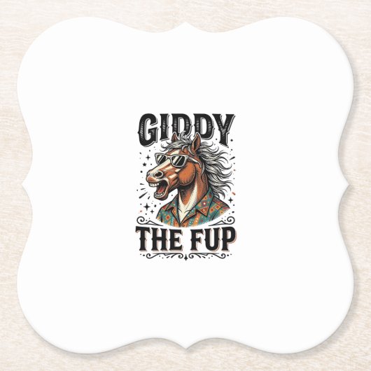 Lustiges Schwindel erregendes Fup-Pferd Vintage-St Untersetzer (Vorderseite)