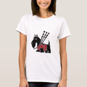 Lustiges Scottish-Terrier-Hündchen, das Dudelsäc T-Shirt