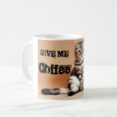 Lustiges Scottishfalte Katzensitzen Kaffeetasse (Vorderseite Links)