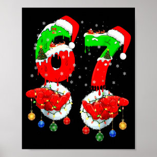 Lustiges Sechs Sieben 67 Meme 6 7 Weihnachten Sant Poster