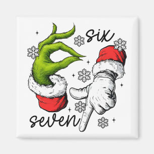 Lustiges Sechs Sieben 67 Meme 6 7 Weihnachtselfen  Magnet