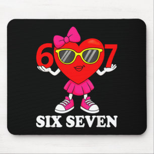 Lustiges Sechs Sieben 67 Meme Valentinstag Frauen Mousepad