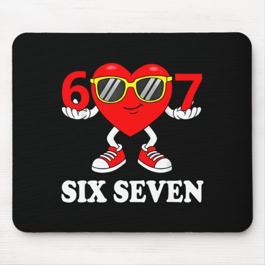 Lustiges Sechs Sieben 67 Meme Valentinstag Männer  Mousepad (Vorne)