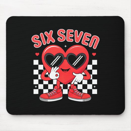 Lustiges Sechs Sieben 67 Valentinstag Herz Männer Mousepad (Vorne)