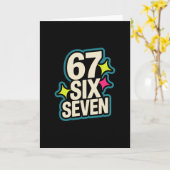 Lustiges Sechs Sieben 6 7 Meme 1 Karte (Gelbe Blume)