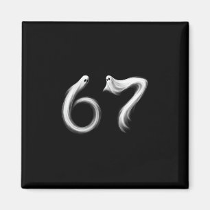 Lustiges Sechs Sieben 6 7 Meme 67 Design Geist Hal Magnet