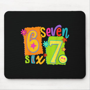 Lustiges Sechs Sieben 6 7 Meme 67 Shirt Frauen Mäd Mousepad