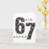 Lustiges Sechs Sieben 6 7 Meme Design  Karte (Gelbe Blume)