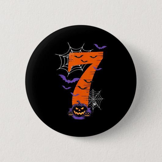 Lustiges Sechs Sieben 6 7 Meme Design Paare Hallow Button (Vorderseite)