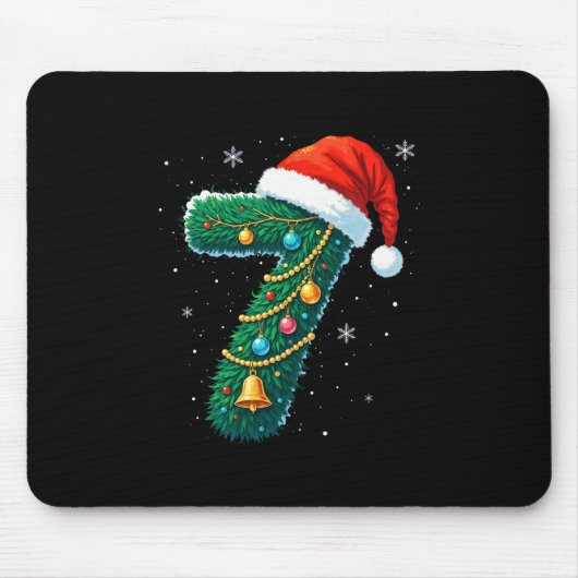 Lustiges Sechs Sieben 6 7 Meme-Design Paare Weihna Mousepad (Vorne)
