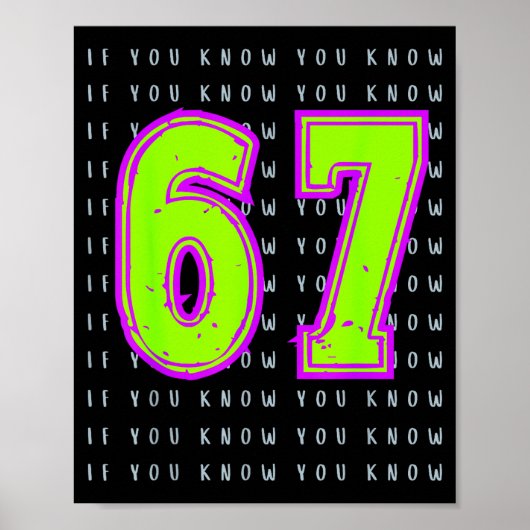 Lustiges Sechs Sieben 6 7 Meme Design Poster (Vorne)